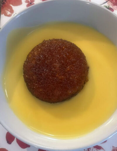Sticky toffee pudding and custard